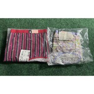 Lot Of 2 Vintage Size 12 Serenada High Cut/Full‎ Brief Panty Floral Striped
